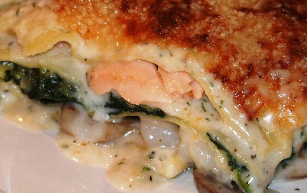 Lasagne au saumon et aux crevettes