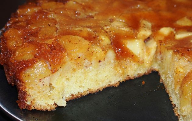 Quatre-quarts aux pommes façon Tatin