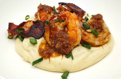 Grits crémeux aux crevettes