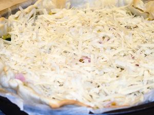 Quiche aux poireaux et au jambon