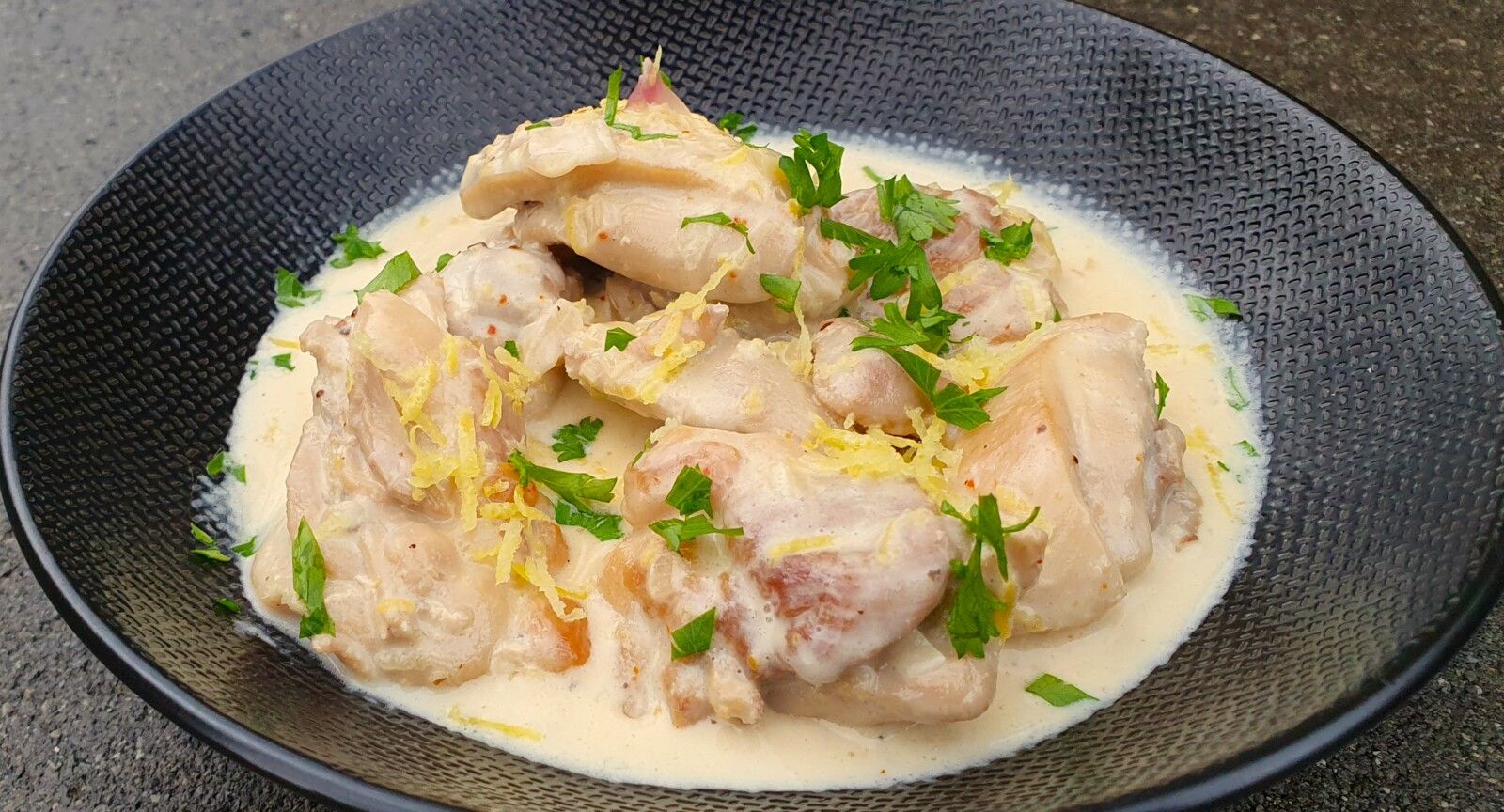 Poulet à la crème et au citron