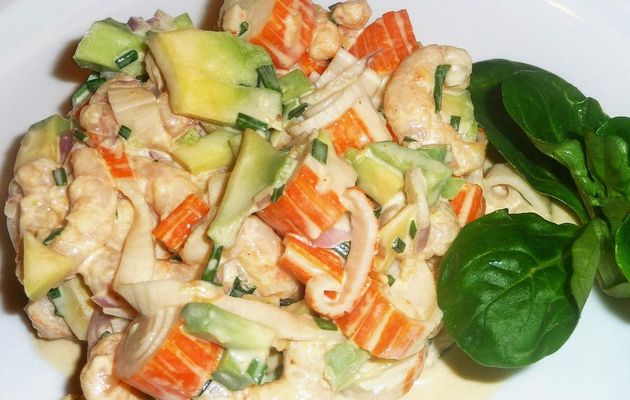 Cocktail de crevettes, avocat et surimi