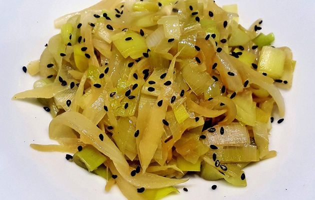 Poireaux au gingembre et au sésame