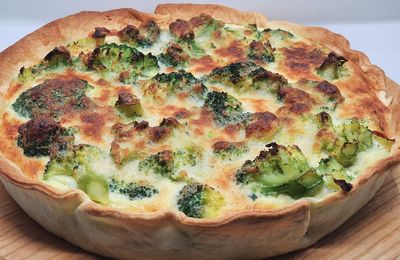 Quiche au saumon et brocoli