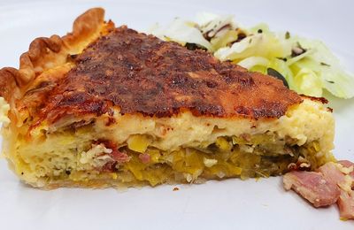 Quiche aux poireaux et au jambon