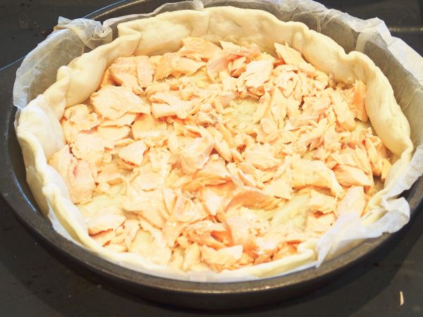 Quiche au saumon et brocoli