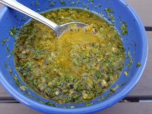 Salade trop chou à la mangue et sa vinaigrette aux fruits de la passion