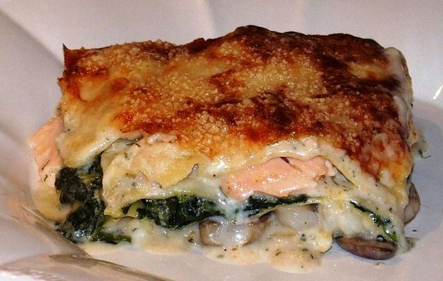 Lasagne au saumon et aux crevettes